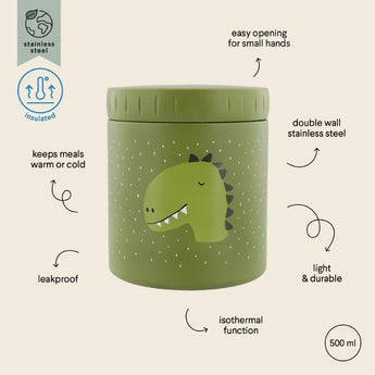 Trixie Insulated Food Jar 500ml | Large Stainless Steel Kids Food Container - My Little Thieves