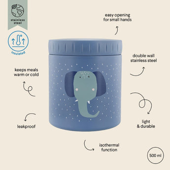 Trixie Insulated Food Jar 500ml | Large Stainless Steel Kids Food Container - My Little Thieves