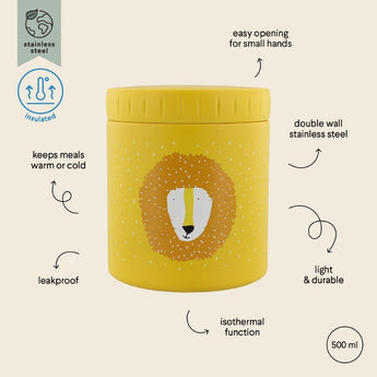 Trixie Insulated Food Jar 500ml | Large Stainless Steel Kids Food Container - My Little Thieves