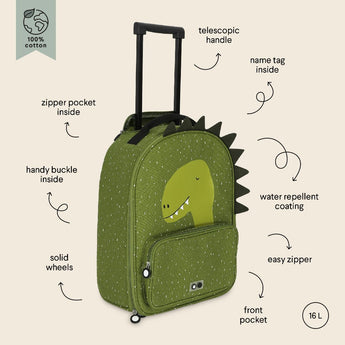 Trixie Kids Animal Themed Travel Trolley | Water Repellent Cotton Luggage - My Little Thieves