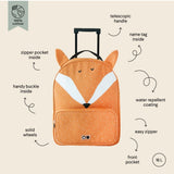 Trixie Kids Animal Themed Travel Trolley | Water Repellent Cotton Luggage - My Little Thieves