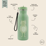 Trixie Kids Water Bottle 500ml | Stainless Steel Animal Design Eco Friendly - My Little Thieves
