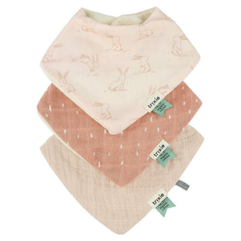 Trixie Organic Bandana Bib 3 Pack Rosy Rabbit, Daring Dino, Lively Lion | Bibs, Apron & Burp Clothes - My Little Thieves