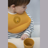 Trixie Silicone Baby Bib | Easy Clean Food Grade With Spill Pocket - My Little Thieves