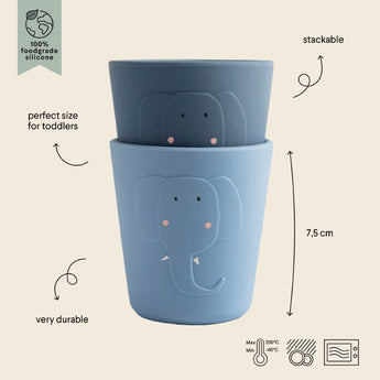 Trixie Silicone Cup 2 Pack | Animal Friends Kids Cups - My Little Thieves