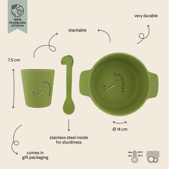 Trixie Silicone First Meal Set | Bowl, Spoon & Cup Animal Collection - My Little Thieves