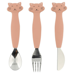 Trixie Stainless Steel Cutlery Set With Silicone Handle | Kids Fork, Spoon & Knife - My Little Thieves