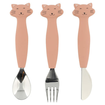 Trixie Stainless Steel Cutlery Set With Silicone Handle | Kids Fork, Spoon & Knife - My Little Thieves