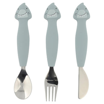 Trixie Stainless Steel Cutlery Set With Silicone Handle | Kids Fork, Spoon & Knife - My Little Thieves