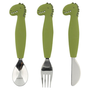 Trixie Stainless Steel Cutlery Set With Silicone Handle | Kids Fork, Spoon & Knife - My Little Thieves