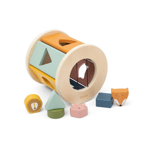 Trixie Wooden Rolling Shape Sorter | Colourful Blocks & Animal Faces - My Little Thieves