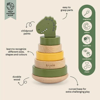 Trixie Wooden Stacking Toy For Kids | Educational Toddler Gift 12 M+ - My Little Thieves