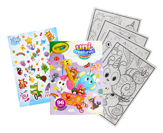 Uni-Creatures Coloring Book, 96 Unicorn Coloring Pages - My Little Thieves