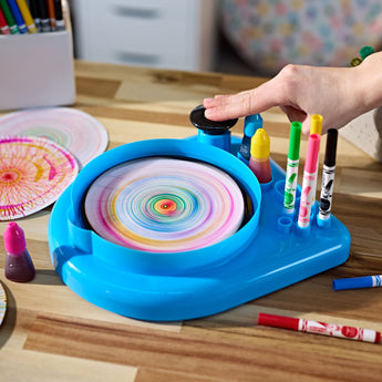 Crayola Spin & Spiral Art Station lifestyle in use