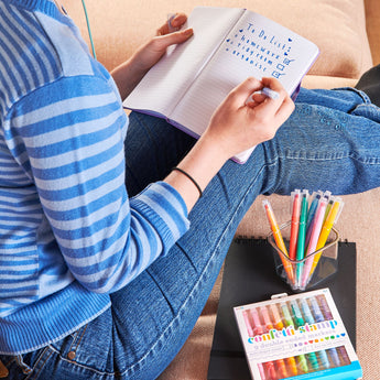OOLY Confetti Stamp Double-Ended Markers lifestyle in planner