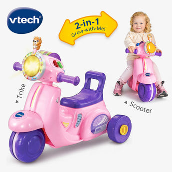 VTech 2-in-1 Ride & Balance Scooter in pink