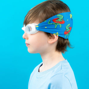 Waterplops Blue Junior Swimming Goggles Ultra Soft Band With Dinos Adventures | Swim Accessories - My Little Thieves