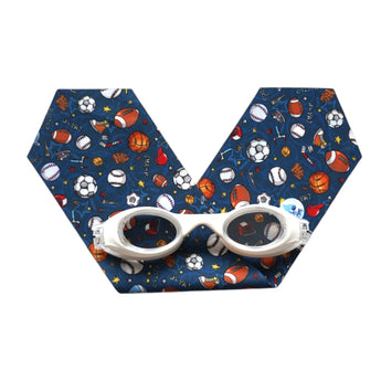Waterplops Blue Junior Swimming Goggles Ultra Soft Band With Sports Fan | Swim Accessories - My Little Thieves