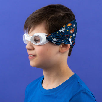 Waterplops Blue Junior Swimming Goggles Ultra Soft Band With Sports Fan | Swim Accessories - My Little Thieves