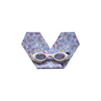 Waterplops White Junior Swimming Goggles Ultra Soft Band With Purple Unicorns | Swim Accessories - My Little Thieves
