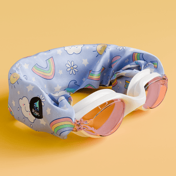 Waterplops White Junior Swimming Goggles Ultra Soft Band With Purple Unicorns | Swim Accessories - My Little Thieves