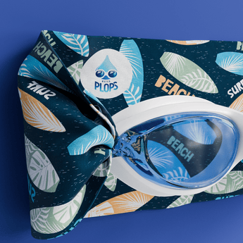 Waterplops White Junior Swimming Goggles Ultra Soft Band With Surf | Swim Accessories - My Little Thieves