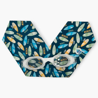 Waterplops White Junior Swimming Goggles Ultra Soft Band With Surf | Swim Accessories - My Little Thieves