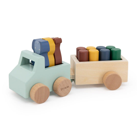 Wooden animal car with trailer - My Little Thieves