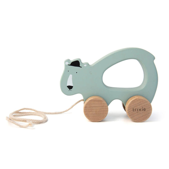 Wooden pull along toy - Mr. Polar Bear - My Little Thieves