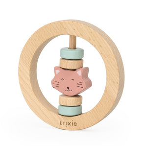 Wooden Round Rattle – Animal Designs - My Little Thieves