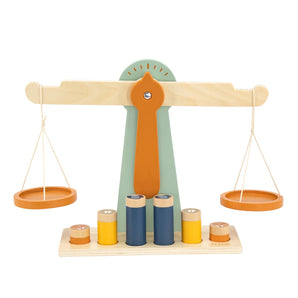 Wooden scale with 6 weights - My Little Thieves