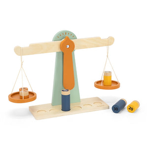 Wooden scale with 6 weights - My Little Thieves