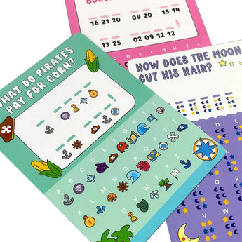 Word Search or Joke Decoder Activity Cards - Set of 24 - My Little Thieves