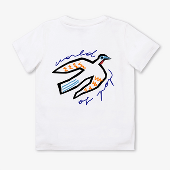 World Of Pop White Birds Protect Kids T Shirt | Organic Cotton Nature Print - My Little Thieves
