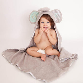 Zoocchini Baby Hooded Towel | Cotton Terry Absorbent Bath Wrap - My Little Thieves