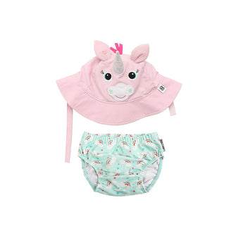 Zoocchini Reusable Swim Diaper & Sun Hat Set | Upf 50+ Baby Swimwear - My Little Thieves