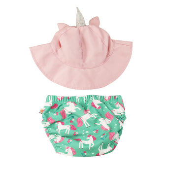 Zoocchini Reusable Swim Diaper & Sun Hat Set | Upf 50+ Baby Swimwear - My Little Thieves