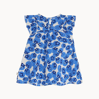The Bonnie Mob Blueberry Sun Dress With Frill Shoulder | Blue