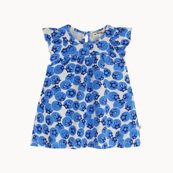 The Bonnie Mob Blueberry Sun Dress With Frill Shoulder | Blue