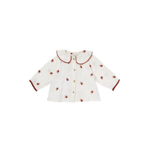 Bonheur Dujour Blouse In Double Gauze With Flowers Embroidery | Top Girl