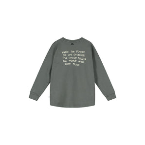 Beau Loves Dark Gull Grey 'Dear World' Relaxed Fit Sweater | Aw23