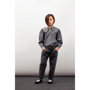 Tocoto Vintage Denim Blouse | Grey