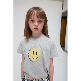 Beau Loves Grey Melange Smile T Shirt | Beau Loves
