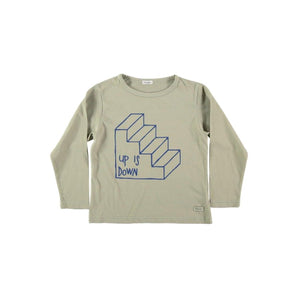 Piknic Barcelona Jan Up Is Down Kaki Top | Top Boy