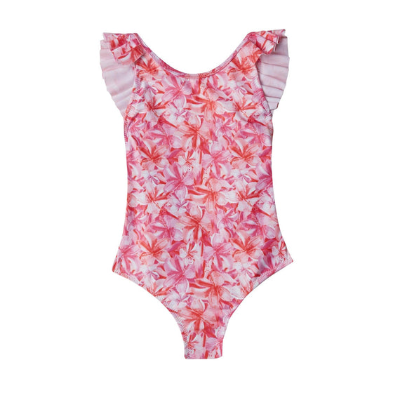 Hibiscus One Piece Pleated Swimwear - My Little Thieves