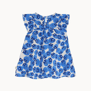 The Bonnie Mob Blueberry Sun Dress With Frill Shoulder | Blue