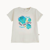 The Bonnie Mob White Seashells T Shirt | Blue