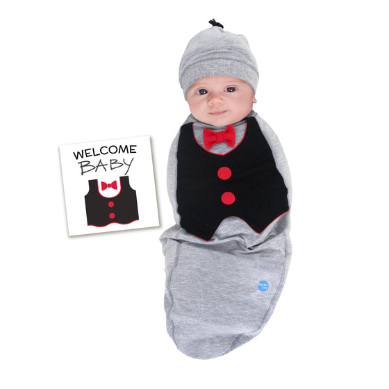 Big Shot Swaddle with Hat and Announcement Card - My Little Thieves