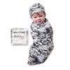 Camo Swaddle with Hat and Announcement Card - My Little Thieves
