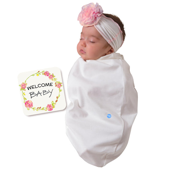 Chiffon Rose Swaddle with Hat and Announcement Card - My Little Thieves
